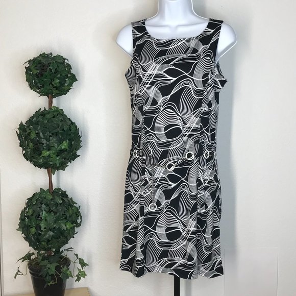 Y2K Vintage Limited Too Sleeveless Dress | Black/White | Medium - Picture 2 of 11